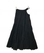 Rosarymoonロザリームーン）の古着「Side Open Tiered Skirt」｜ブラック