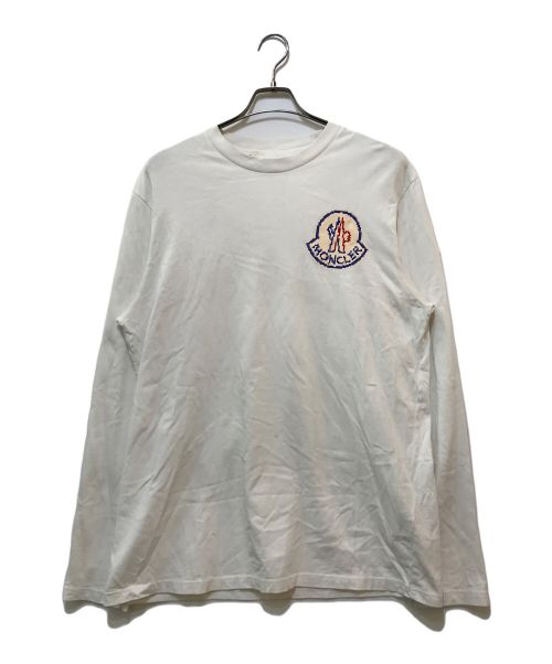 MONCLER（モンクレール）MONCLER (モンクレール) ロゴロングスリーブTシャツ ホワイト サイズ:Lの古着・服飾アイテム