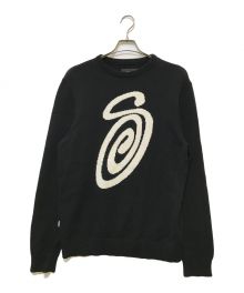 stussy（ステューシー）の古着「CURLY S SWEATER」｜ブラック