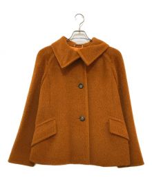 MaxMara（マックスマーラ）の古着「アルパカウールビッグカラージャケット」｜オレンジ