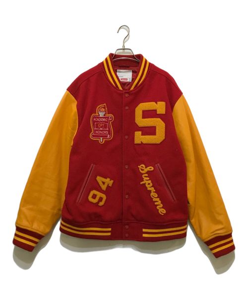 SUPREME（シュプリーム）SUPREME (シュプリーム) TeamVarsityJacket レッド×イエロー サイズ:Lの古着・服飾アイテム