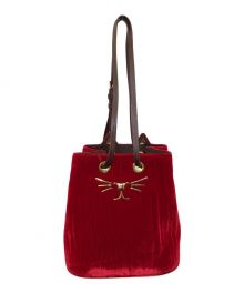 charlotte olympia（シャーロットオリンピア）の古着「CATベロアハンドバッグ」｜レッド