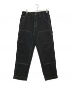 stussyステューシー）の古着「OVERDYED WORK PANT(オーバーダイド)」｜ブラック