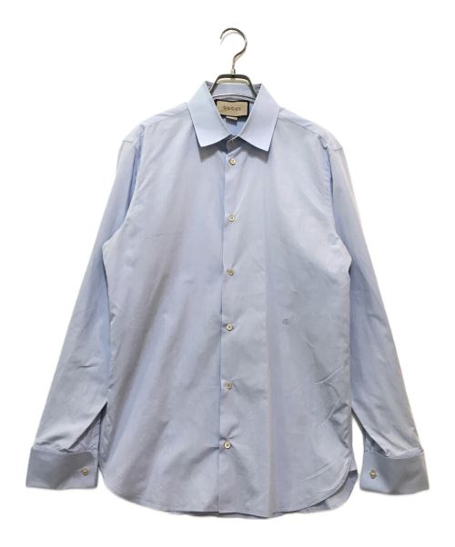 GUCCI（グッチ）GUCCI (グッチ) Cotton poplin shirt(コットンポプリンシャツ)699553 ブルー サイズ:40の古着・服飾アイテム