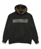 SUPREMEシュプリーム）の古着「Leopard Trim Hooded Sweatshirt」｜ブラック