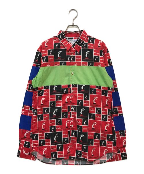 COMME des GARCONS SHIRT BOYS（コムデギャルソンシャツボーイズ）COMME des GARCONS SHIRT BOYS (コムデギャルソンシャツボーイズ) パネルチェックシャツ レッド サイズ:Lの古着・服飾アイテム