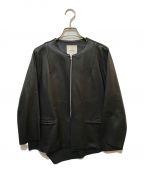 CLANEクラネ）の古着「BACK CROSS RAM LEATHER JACKET」｜ブラック