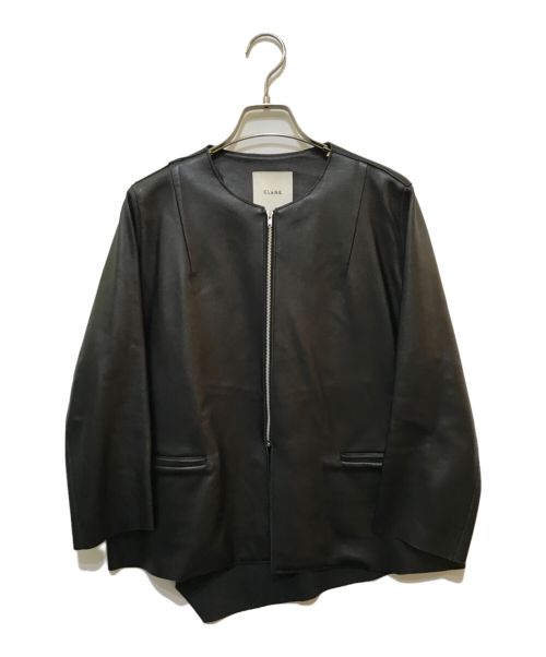 CLANE（クラネ）CLANE (クラネ) BACK CROSS RAM LEATHER JACKET ブラック サイズ:2の古着・服飾アイテム