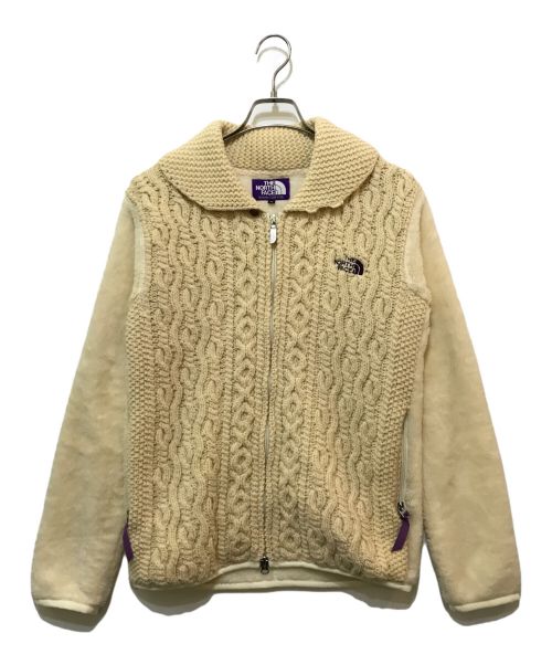 THE NORTHFACE PURPLELABEL（ザ・ノースフェイス パープルレーベル）THE NORTHFACE PURPLELABEL (ザ・ノースフェイス パープルレーベル) ニットフリースジャケット　NA2976N ベージュ サイズ:Mの古着・服飾アイテム