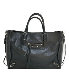 BALENCIAGA（バレンシアガ）の古着「ペーパーミニハンドバッグ 370926」｜ブラック