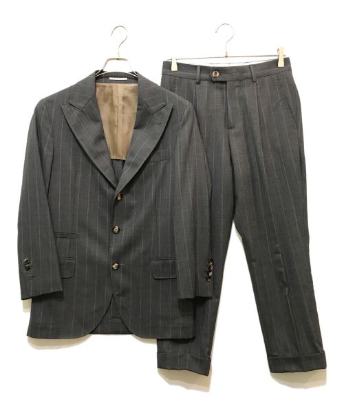 BRUNELLO CUCINELLI（ブルネロクチネリ）BRUNELLO CUCINELLI (ブルネロクチネリ) セットアップウールスーツ グレー サイズ:42の古着・服飾アイテム