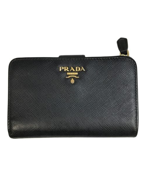 PRADA（プラダ）PRADA (プラダ) 2つ折り財布 ブラックの古着・服飾アイテム