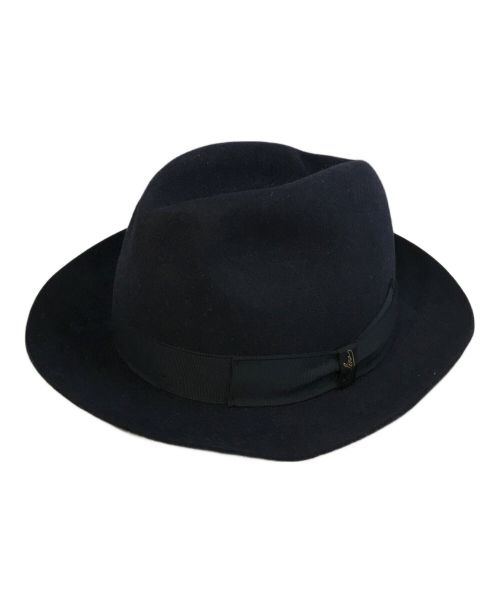 BORSALINO（ボルサリーノ）BORSALINO (ボルサリーノ) 中折れハット ブラック サイズ:56の古着・服飾アイテム