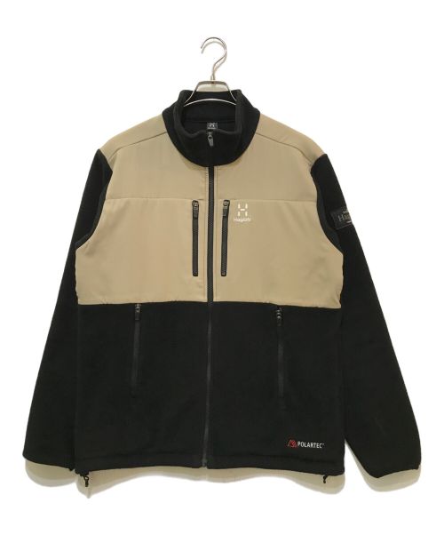 HAGLOFS（ホグロフス）HAGLOFS (ホグロフス) COMBINATION FLEECE JACKET　941512 ブラック×ベージュ サイズ:Lの古着・服飾アイテム