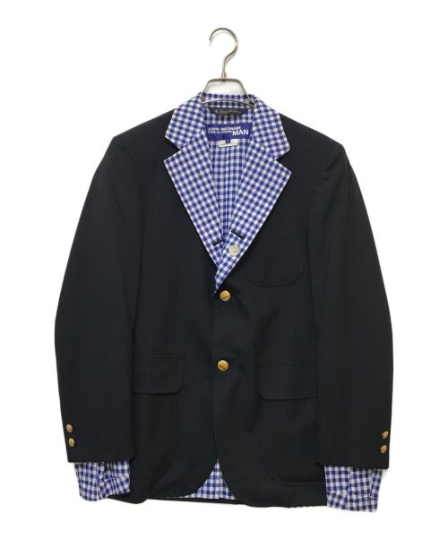 COMME des GARCONS JUNYA WATANABE MAN（コムデギャルソンジュンヤワタナベマン）COMME des GARCONS JUNYA WATANABE MAN (コム デ ギャルソン ジュンヤ ワタナベ マン) BROOKS BROTHERS (ブルックスブラザーズ) レイヤードブレザージャケット ブラック サイズ:Sの古着・服飾アイテム