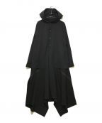 yohji yamamoto+noirヨウジヤマモトプリュスノアール）の古着「Black Wool Hooded Dress　NC-D01-100」｜ブラック