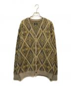 Needlesニードルズ）の古着「Mohair Cardigan-GEOMETRIC　J0255」｜ベージュ