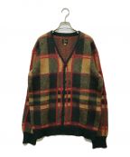 Needlesニードルズ）の古着「Tartan Mohair Cardigan　LQ273」｜レッド×グリーン