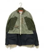 sacaiサカイ）の古着「Nylon Twill Mix Blouson　22-02707M」｜カーキ×ネイビー