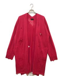 s'yte（サイト）の古着「Corpilon Bulky Wool Damage Cardigan　UJ-K29-610」｜ショッキングピンク