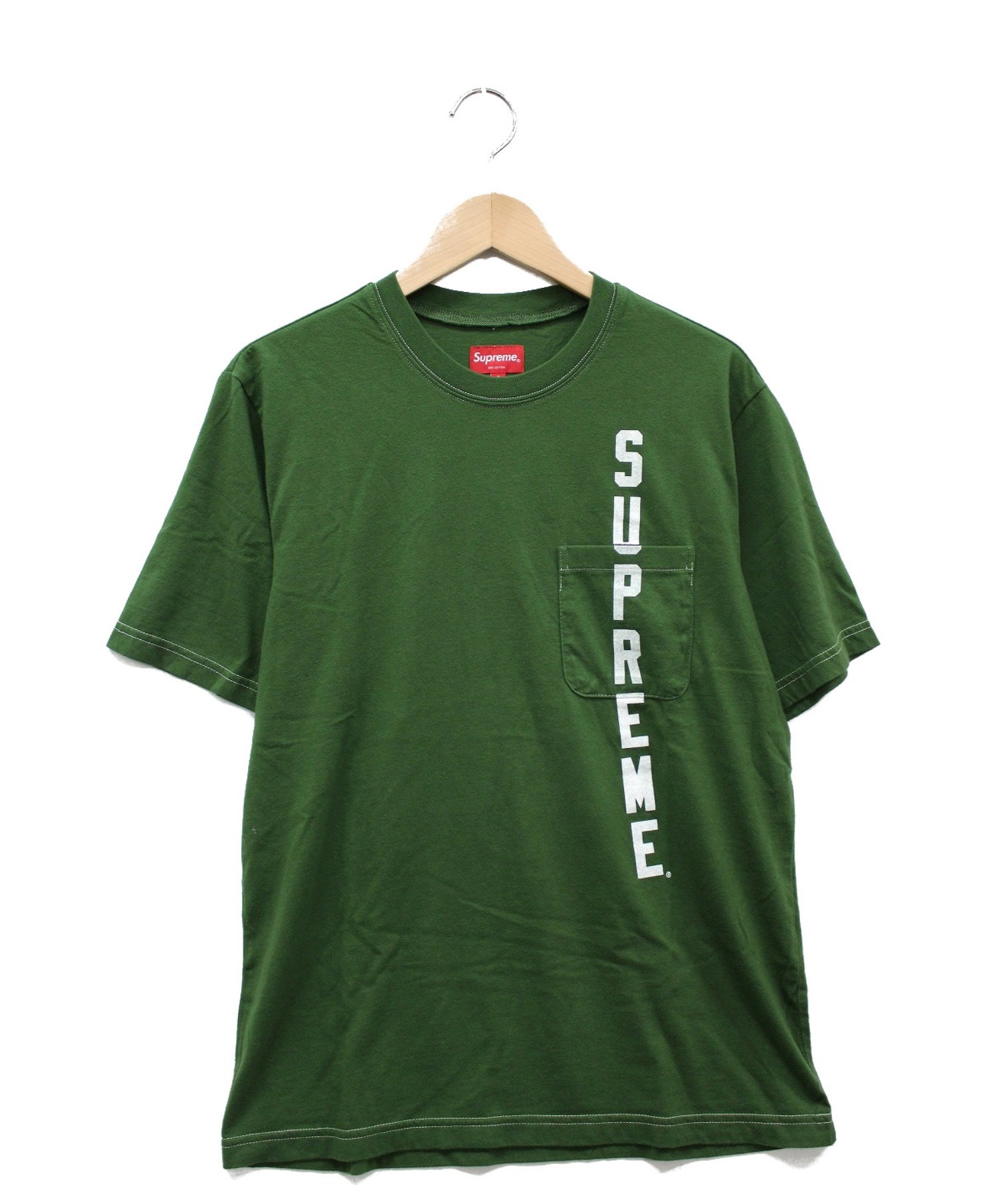 中古 古着通販 Supreme シュプリーム コントラストステッチポケットtシャツ グリーン サイズ S ss Contrast Stitch Pocket Tee ブランド 古着通販 トレファク公式 Trefac Fashion