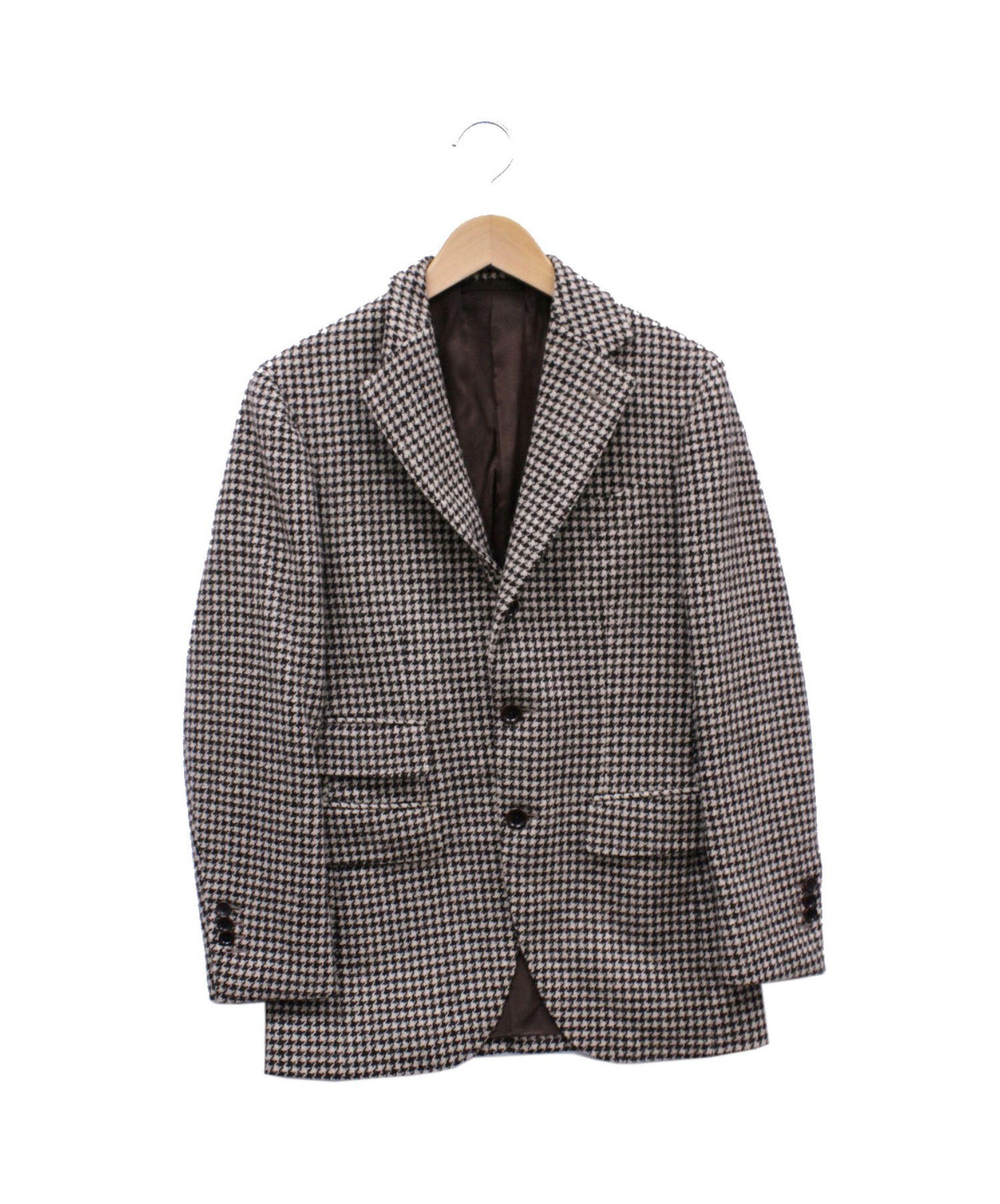 中古 古着通販 Beams F ビームスエフ 千鳥柄ジャケット ブラウン サイズ 42 Harris Tweed Houndstooth Tax ブランド 古着通販 トレファク公式 Trefac Fashion