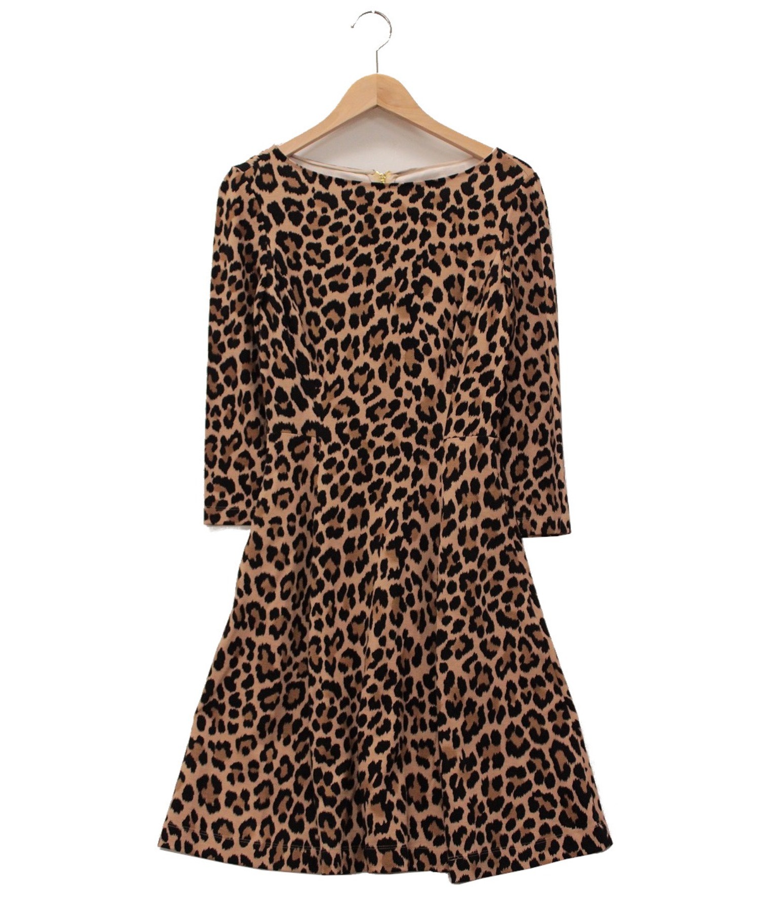 中古 古着通販 Kate Spade ケイトスペード ブラウスワンピース ブラック ベージュ サイズ 4 Njmu7969 Leopard Ponte Dress ブランド 古着通販 トレファク公式 Trefac Fashion