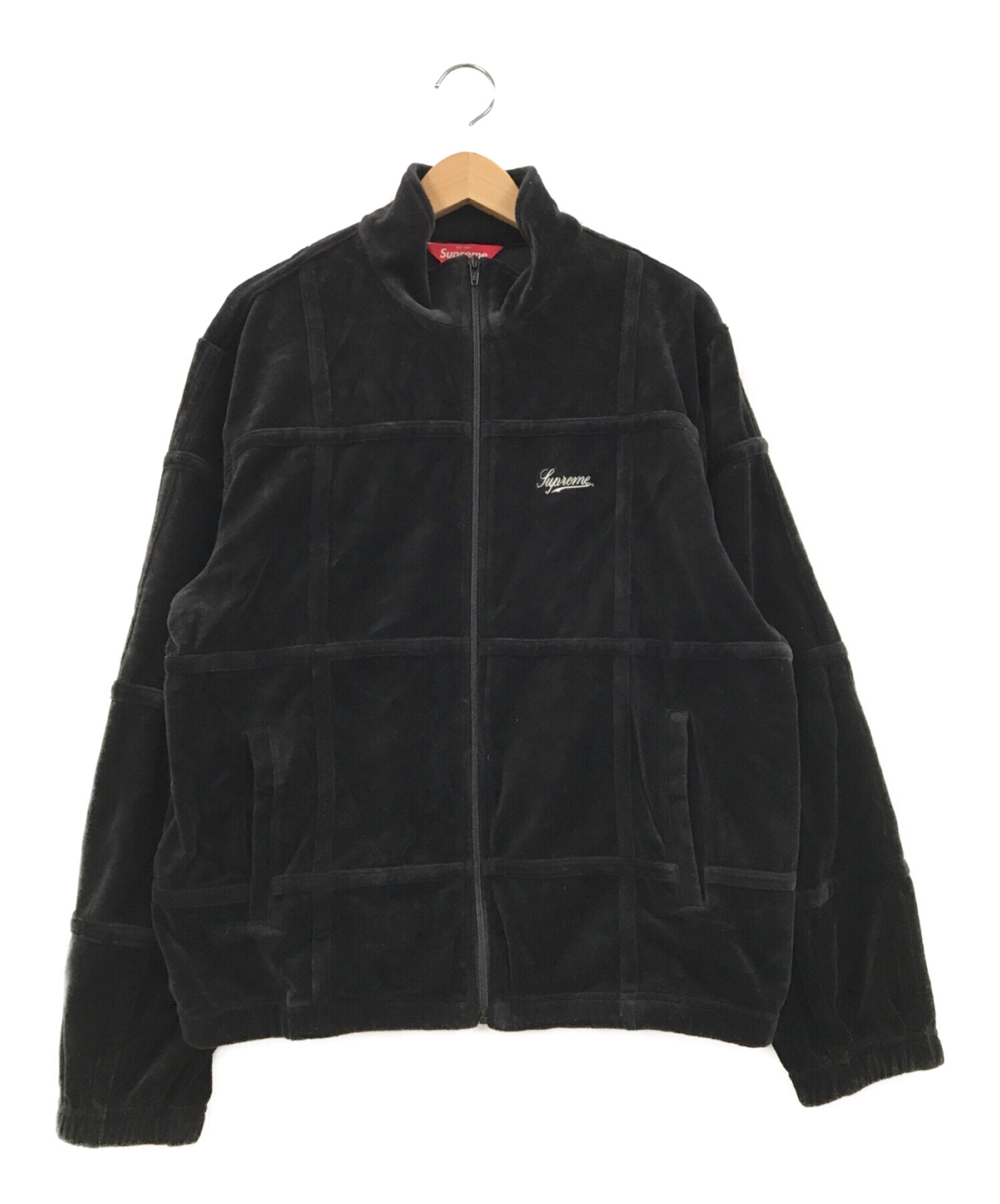 grid taping velour jacket