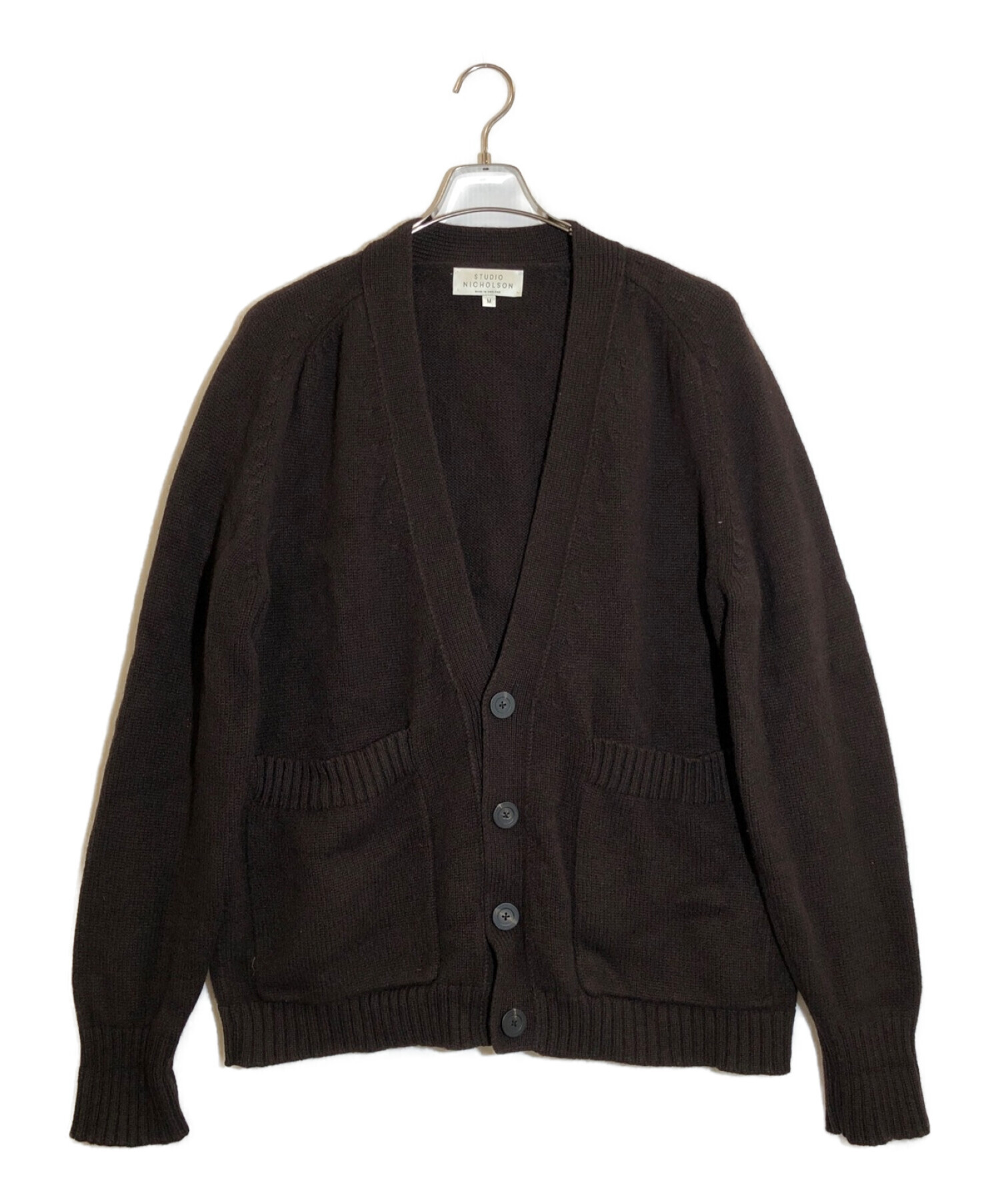 STUDIO NICHOLSON (スタジオニコルソン) ENGLISH LAMBSWOOL FIVE GAUGE CARDIGAN 　 エングリッシュラムウールファイブゲージカーディガン ブラウン サイズ:M