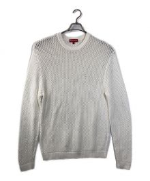 SUPREME（シュプリーム）の古着「Open Knit Small Box Sweater スモールボックスロゴニット」｜ホワイト