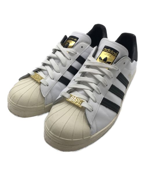 adidas（アディダス）adidas (アディダス) A BATHING APE (ア ベイシング エイプ) SUPER STAR 80S BAPE　スーパースター80S ホワイト サイズ:28の古着・服飾アイテム