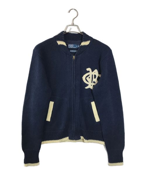 POLO RALPH LAUREN（ポロ・ラルフローレン）POLO RALPH LAUREN (ポロ・ラルフローレン) ニットスタジアムジャケット　EXCLUSIVE OF DECORAITON ネイビー サイズ:XLの古着・服飾アイテム