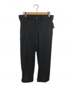 YOHJI YAMAMOTOヨウジヤマモト）の古着「SMOOTH POLYESTER TAPERED WAIST ADJUSTMENT MACKIN PANTS スムースポリエステルテーパードウエストアジャストマッキンパンツ」｜ブラック