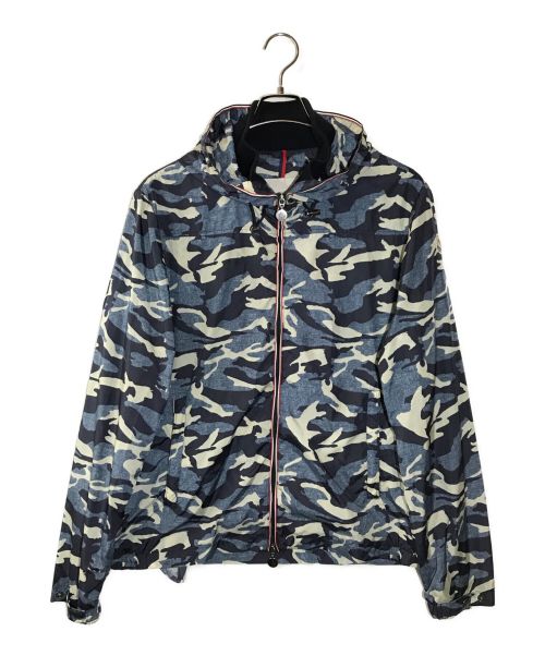 MONCLER（モンクレール）MONCLER (モンクレール) NATH GIUBBOTTO　ナス カモフラージュナイロンパーカー ブルー サイズ:3の古着・服飾アイテム