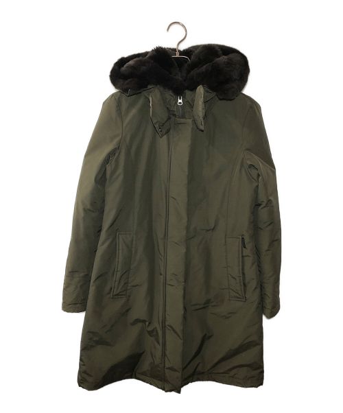 WOOLRICH（ウールリッチ）WOOLRICH (ウールリッチ) ラビットファー付ダウンコート オリーブ サイズ:Sの古着・服飾アイテム