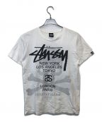 stussy×Mastermind JAPANステューシー×マスターマインド ジャパン）の古着「ロゴスカルプリントTシャツ」｜ホワイト