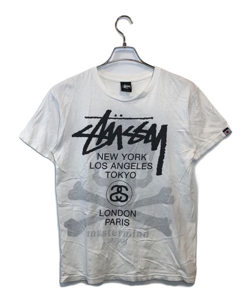 stussy（ステューシー）stussy (ステューシー) Mastermind JAPAN (マスターマインド ジャパン) ロゴスカルプリントTシャツ ホワイト サイズ:SMALLの古着・服飾アイテム