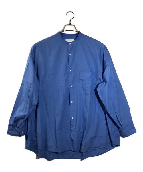 Graphpaper（グラフペーパー）Graphpaper (グラフペーパー) Broad L／S Over sized Band Collar Shirt　オーバーサイズバンドカラーシャツ ブルーの古着・服飾アイテム