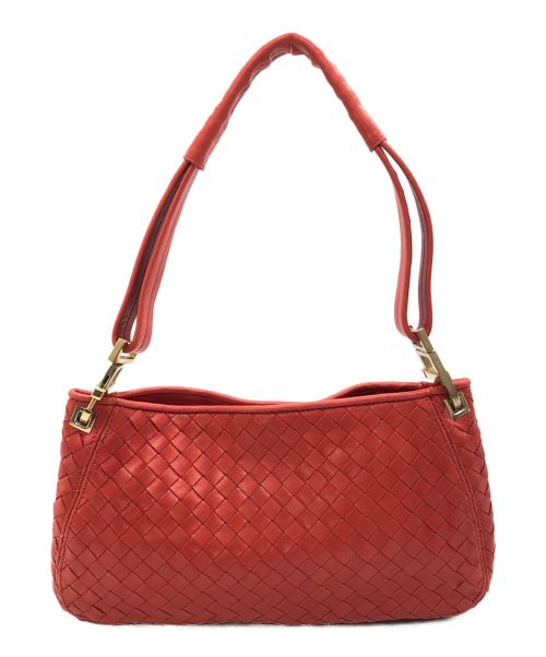 BOTTEGA VENETA（ボッテガベネタ）BOTTEGA VENETA (ボッテガベネタ) イントレチャートワンショルダーバッグ レッド サイズ:下記参照の古着・服飾アイテム