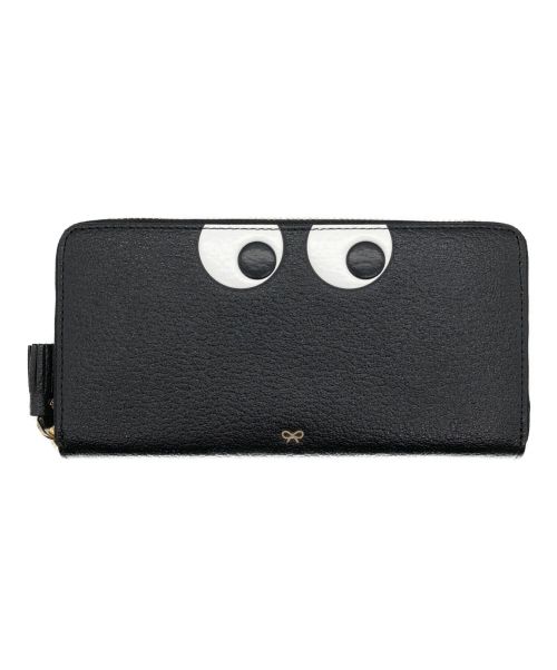 ANYA HINDMARCH（アニヤハインドマーチ）ANYA HINDMARCH (アニヤハインドマーチ) Eyes Large Zip-Around Wallet Capra In Black アイズ ラウンドジップ ウォレット ブラック サイズ:下記参照の古着・服飾アイテム