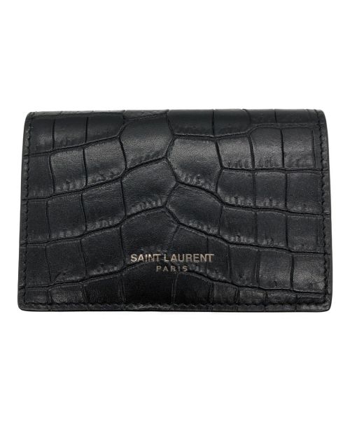 Saint Laurent Paris（サンローランパリ）Saint Laurent Paris (サンローランパリ) クロコ タイニーウォレット ブラック サイズ:下記参照の古着・服飾アイテム