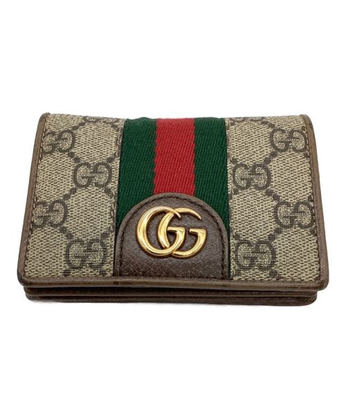 GUCCI（グッチ）GUCCI (グッチ) Disney (ディズニー) 三匹の子ぶた GGオフィディア コンパクトウォレット ブラウンの古着・服飾アイテム