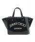 JIMMY CHOO（ジミーチュウ）の古着「VARENNE TOTE BAG/S 　エナメルチェーンショルダーバッグ」｜ブラック