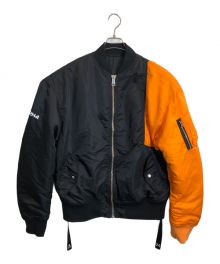 ALPHA×Mastermind JAPAN×C2H4（アルファ×マスターマインド ジャパン×シーツーエイチフォー）の古着「バックスカルボーンプリントMA-1ボンバージャケット」｜ブラック