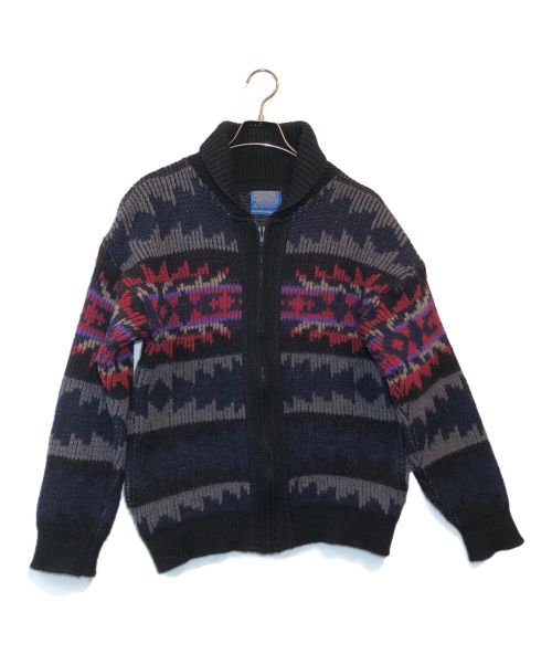 PENDLETON（ペンドルトン）PENDLETON (ペンドルトン) カウチンニットジャケット レッド×ブラック サイズ:Sの古着・服飾アイテム