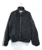 rin×Watanabe Textileリン×ワタナベテキスタイル）の古着「Bomber Wool Knit Jacket」｜ブラック