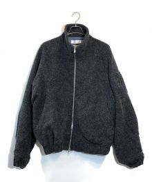 rin×Watanabe Textile（リン×ワタナベテキスタイル）の古着「Bomber Wool Knit Jacket」｜ブラック