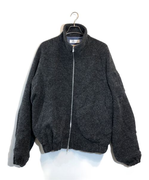 rin（リン）rin (リン) Watanabe Textile (ワタナベテキスタイル) Bomber Wool Knit Jacket ブラック サイズ:Mの古着・服飾アイテム