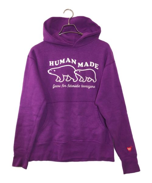 HUMAN MADE（ヒューマンメイド）HUMAN MADE (ヒューマンメイド) ポーラーベアツリアミフーディー パープル サイズ:ｓの古着・服飾アイテム