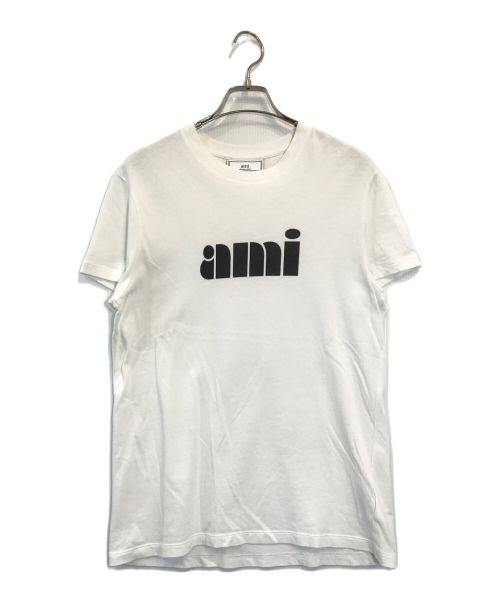 AMI Alexandre Mattiussi（アミ アレクサンドル マテュッシ）AMI Alexandre Mattiussi (アミ アレクサンドル マテュッシ) ロゴプリントTシャツ ホワイト サイズ:XSの古着・服飾アイテム